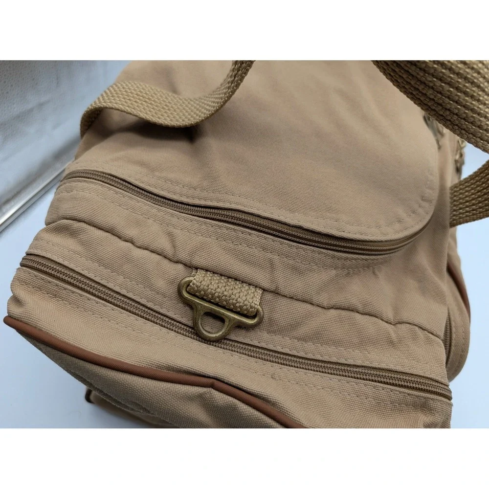 Vintage Ford Edition Eddie Bauer Duffle Bag Canvas Tan Weekender Military